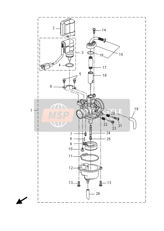 Yamaha YN50E 2013 Carburador para un 2013 Yamaha YN50E